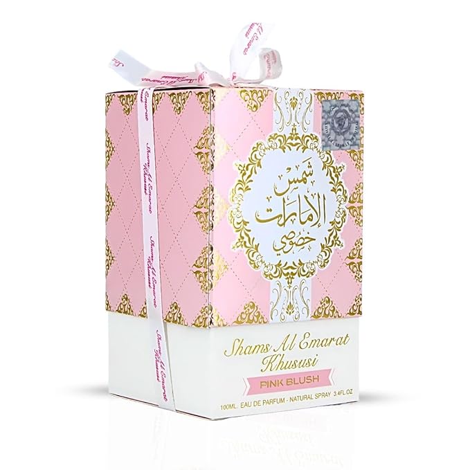 Ard al Zaafaran Pink Blush Shams Al Emarat Khususi, Marshmallow Blush Perfume For Women, Eau de Parfum - 100 ML (3.4 OZ) Romantic & Sweet Arabian Perfume - A Captivating Scent wrapped in Pink Bottle