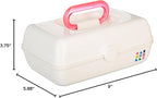 Caboodles Pretty in Petite Makeup Box, Hard Plastic Organizer Box, 2 Swivel Trays, Fashion Mirror, Secure Latch for Safe Travel