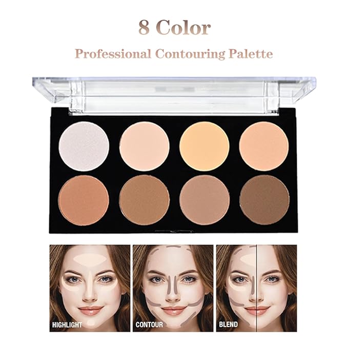 Makeup Highlight & Contour Pro Palette Lightweight Blendable Long Lasting Waterproof Non-Smudge Natural Makeup Contour