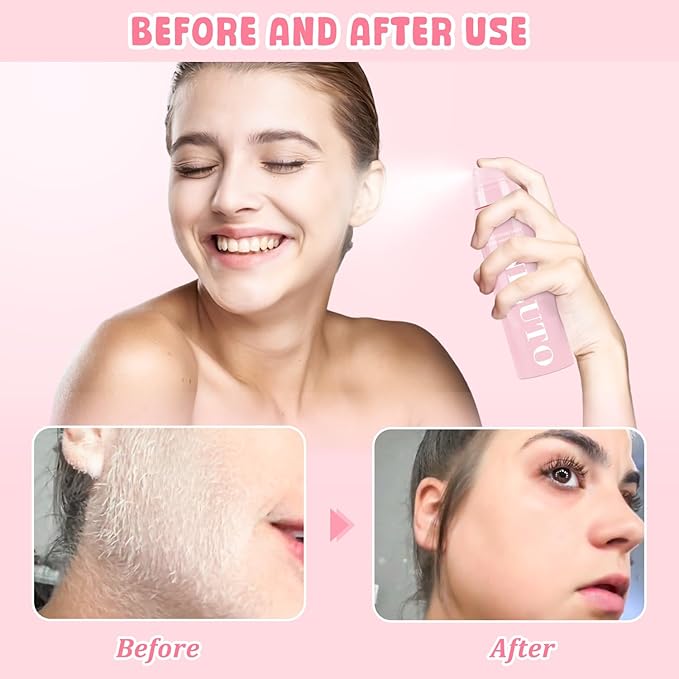 Hair Identifier Spray for Face Shaving, Moisturizing and Skin Care Dermaplaner Spray,Skin Body Hair Identifier Comfortable Face Shaving Powder (Pink 1pack 01)
