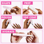 Olive & June Long Lasting Nail Polish Set | Includes 6 Chip-Resistant Shades (Pink Goldfish, HD, Grateful & Kind, CCT, LD, CV) + Top Coat | Vegan, Cruelty-Free | Salon-Quality at Home