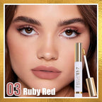 2Pcs 2025 New 24K Gold Liquid Lip Gloss Peel Off Lip Stain Tattoo with Tweezer, Lips Stain Peel Off Masque, Long Lasting Waterproof Lip Tint Stain, Transfer-proof for All Skin Types 03#+04#