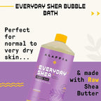 Alaffia Everyday Shea Bubble Bath, Cleanse, Soothe & Moisturize Skin, Made with Fair Trade Shea Butter, Cruelty Free, No Parabens, Vegan, Lavender, 2 Pack – 32 Fl Oz Ea
