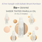 HALEYS Kabuki Makeup Brush + GWP Skin Tint Mini, VEGAN+CRUELTY-FREE, Sustainable Wood, Vegan Bristles for Airbrushed Finish, For Creams, Liquids, Powder, Streak-free, Perfect Blending, Buffs, Blurs