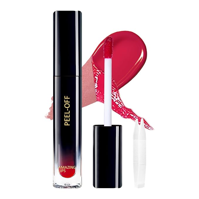 Peel Off Lip Liner Stain, Peel Off Lip Stain with Matte Finish, Peel Off Mask Tint, Waterproof, Long Lasting, Transfer Proof Red Lip Tint, Highly Pigmented Color