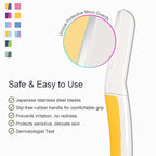 Face Razors for Women, Reusable Handle with 19 Microblades, Dermaplane Razor for Women Face, Eyebrow & Facial Razors, Peach Fuzz Remover, Gentle Exfoliating, for Sensitive Skin (Solar Veil)