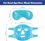 Gel Beads Face & Eye Masks Kit .Hot/Cold Mask. Eye and Face Therapy with Soft Back Reusable(Eye & Face Mask Blue)