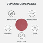 Wonderskin Lip Liner Pencil - 360 Contour Lipliner, Long Lasting, Sharpenable, Waterproof and Transfer-Proof Nude Lip Liner Pencil (Rosewood)