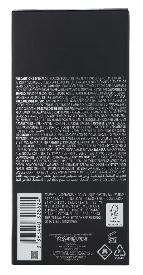 Yves Saint Laurent L'Homme La Nuit De Eau De Toilette Spray for Men, 6.7 Ounce