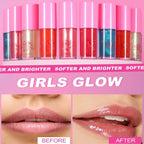 Jelly Glow Lip Oil Gloss, Long-Lasting Hydrating Non-Sticky Glow