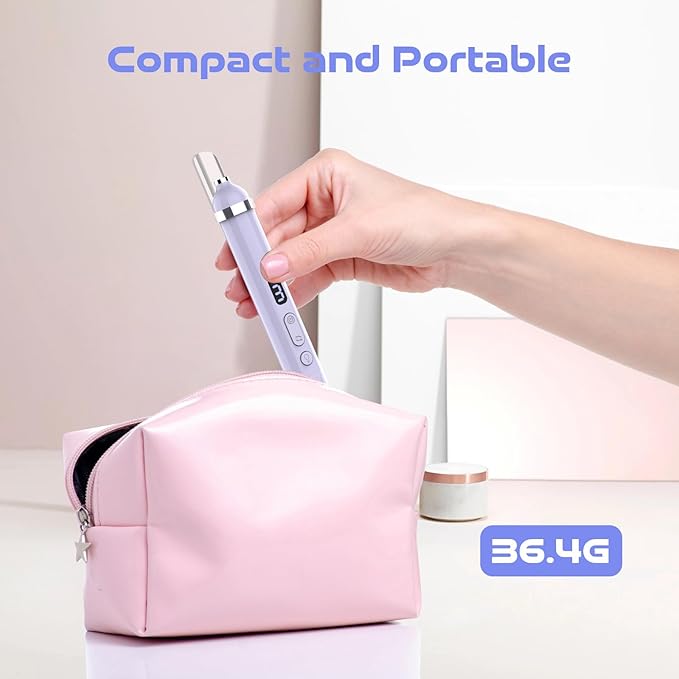 Acrylic Nail Kit, Portable Electric Nail File Set for Acrylic Gel Nails, Manicure Pedicure Tool Nail Drill Bits with Nail Drill Bits Sanding Bands (Purple)