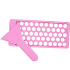 RONRONS Pink Lip Balm Crafting Kit, Professional Lipsticks Filling Tray with 50 Small Holes and Spatula, Easy to Fill 50 Pieces Lipstick Tubes Containers for Business Gifts