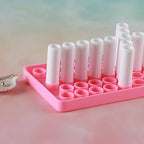RONRONS Pink Lip Balm Crafting Kit, Professional Lipsticks Filling Tray with 50 Small Holes and Spatula, Easy to Fill 50 Pieces Lipstick Tubes Containers for Business Gifts