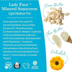 Earth Mama Lady Face® Tinted Mineral Sunscreen Face Stick SPF 40 Light/Medium Tint | Contains Organic Shea & Cocoa Butter | Foundation + Concealer Blends with Most Skin Tones