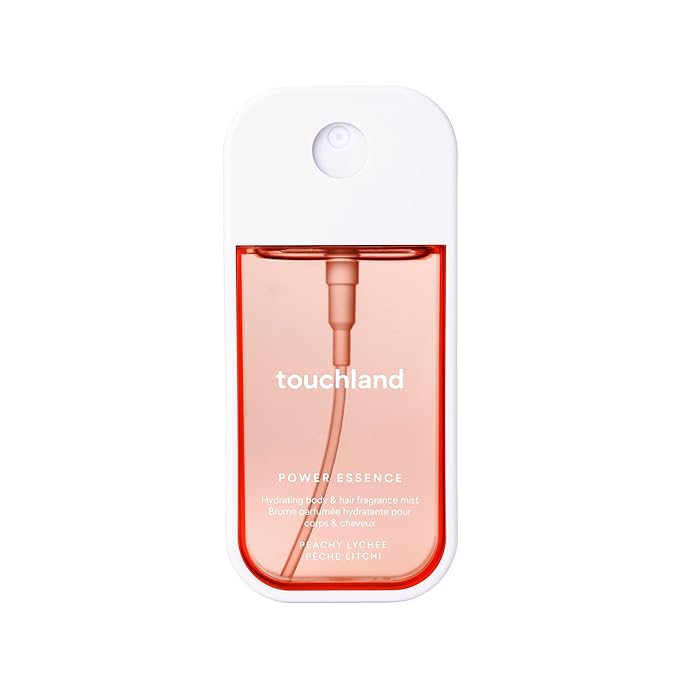 Touchland Power Essence Hydrating Body & Hair Fragrance, Peachy Lychee, 2 FL. OZ. Travel Size Body Mist