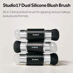 Dual Ended Silicone Tip Blush Brush | Korean Olive Young Makeup Tool for Contouring & Blush Application | Skin-Friendly Non-Irritating Professional Face Makeup Brush