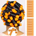 Perm Rods Set for Natural, Long, and Short Hair - Plastic Cold Wave Rods for Women's Hair Curling and DIY Hairdressing (20pcs Orange)