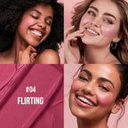 Multi-Use Makeup Cream Blush Stick, Unidollss 3-in-1 Buildable Blush Stick for Cheeks, Eyes, and Lips, Hydrating formula, All day wear, Easy Application with Thumb Puff Included (04 FLIRT)