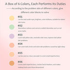 6 Colors Correcting Concealer Palette, Makeup Cream Contour Palette with Brush, Contouring Foundation Highlighting Concealer Palette for Conceals Dark Circles, Redness, Acne, Blemish