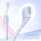 6Pcs Eyebrow Razor Mini Eyebrow Razor Trimmer Female Face Shaver Lip Hair Remover with Precision Cover Small Shaver for Women Makeup Face Care Tools(Clear, Clear Purple, Light Blue)