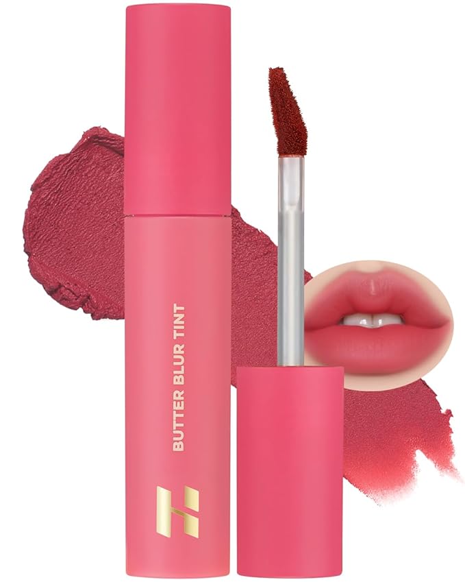 HOLIKA HOLIKA Butter Blur Lip Tint (08 LYCHEE) - Korean Matte Lip Tint, Lightweight High-Pigmented Lips, Velvety Silky Smooth K-Beauty Lip Makeup, Long Wearing Formula