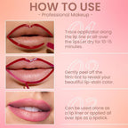 2Pcs Matte Liquid Lip Stain Peel Off Lip liner Tattoo, Matte Peel Off Lip Stain, Long Lasting Waterproof Lipstick Lip Gloss Stain, Transfer-proof for All Skin Types (0.24 fl oz-00#+06#)