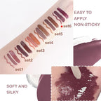 3-in-1Pink Nude Matte Lip Stain Kit | Waterproof Lip Liner + Hydrating Matte Lip Gloss + Nourishing Lip Oil | Long Lasting Plumping to Create Perfect Lip Makeup.06#