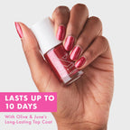 Olive & June Long Lasting Nail Polish | Plump Gel-Like Finish No Lamp Needed | Lasts up to 10 days | Salon-Quality at Home | 15-Free Vegan Cruelty-Free Chip-Resistant Shine | Ruby Shimmer Metallic Red