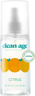Aluminum Free Deodorant & Body Spray for Whole Body - Citrus 4oz - Clean Deodorant and Body Spray for Teen Boys and Girls -With AHA Fights Body Acne-Formula Specific Body Spray for Teens