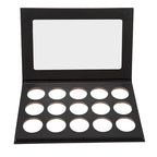 DIY Empty Eyeshadow Palette, Empty Makeup Palette, Black 15 Compartment Empty Makeup Palette for Blush Bronzer Powder
