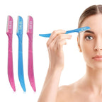 Eyebrow Razors for Women and Men – 3-Pack Facial Hair Remover and Exfoliating Dermaplaning Tool for Eyebrows, Upper Lip, Chin, Forehead – Precision Blade with Cover