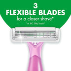 BIC Soleil Escape Women's Disposable Razors, 3 Blades for a Comfortable Shave, Pack of Rose and Magnolia Scented Handle Shaving Razors for Women, 3 Count