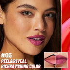 Dark Raspberry Lip Stain Peel Off Lip liner and Lip oil with Tweezer, Dual-Ended Peel Off Lip Stain Tattoo, Highly Pigmented Long Lasting Waterproof, Transfer-proof for All Skin Types, 05#