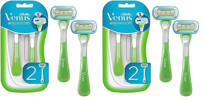 Gillette Venus Extra Smooth Green Disposable Women's Razors - 2 Count (Pack of 2)