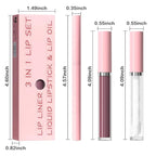 3-in-1Pink Nude Matte Lip Stain Kit | Waterproof Lip Liner + Hydrating Matte Lip Gloss + Nourishing Lip Oil | Long Lasting Plumping to Create Perfect Lip Makeup.06#