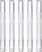 5 Pack 3 ml Transparent Twist Pens, Empty Nail Oil Pen with Brush Tip, Cosmetic Lip Gloss Container Applicators Eyelash Growth Liquid Tube (5x)