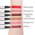evpct Longwear Liquid Lip Liner Stain Marker Pen Long Lasting Waterproof, Wine Red Plum Matte Semi Permanent 24 Hour Lip Liner and Lipstick Combo Korean Color Stay Lipliner All Day Lips Stain peel off