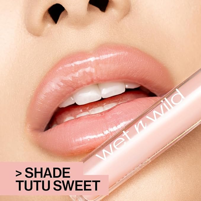 wet n wild MegaSlicks Lip Gloss, Ultra-Glossy, Vitamin-E Enriched, Ultra-Gloss High Shine Moisturizing, Cruelty-Free & Vegan - Crystal Clear(Carded)