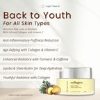 Anti-Aging Eye Cream with 5% Collagen and 5% Vitamin C, Reduce Dark Circles & Puffiness, Fine Lines and Wrinkles, Caffeine, Korean Skin Care, 0.7 Fl Oz