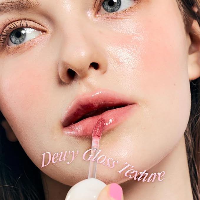 dasique Pure Water Lip Gloss 0.09 oz | Variety of Colors | Dewy Gloss | Buildable Gloss Tesxture | Non-Sticky | K-beauty (#08 Creamy Pink)