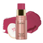 Multi-Use Makeup Cream Blush Stick, Unidollss 3-in-1 Buildable Blush Stick for Cheeks, Eyes, and Lips, Hydrating formula, All day wear, Easy Application with Thumb Puff Included (04 FLIRT)