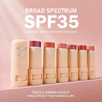 KYDA Mineral Color Balm, Buildable Shimmer Color for Lips and Cheeks, Broad spectrum SPF 35, Natural Shimmer Finish, Lightweight Blendable Creamy, Multiuse Blush Stick, PINK