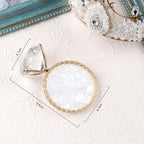 Golden Edge Resin Nail Art Palettes with Diamond Base Nail Mixing Palette Polish Color Mixing Plate Nail Holder Display Cosmetic Makeup Palette Tray Accessories