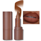 Erinde 2-in-1 Lip Liner and Lipstick Lip Combo Set, Matte Nude Dark Brown Red Lip Liner Creamy Lip Pencil Crayon, High Pigmented Long lasting Lipstick Makeup, 04# Toffee