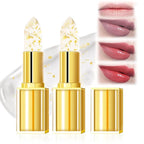 Transferproof Color Changing Lipstick, Gold Crystal Ph Lipstick Color Changing Lipsticks for Women Girls, Temperature Change Moisturizer,Long Lasting 24 Hours Moisturizing Glossy Shine Lip Gloss(2Pcs)