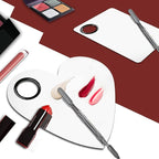Upgrade Mixing Makeup Palette, Heart Stainless Steel Cosmetic Palette with Spatula Tool, Nail-art Mixing Palette for Cosmetic Pigment Blending