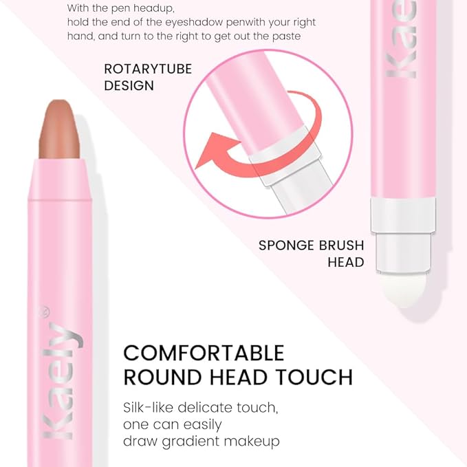 Kaely 2in1 Cream Eye Shadow Brightener Sticks for Eyes, Pencil Eyeshadow Applicator Stick Waterproof Pigmented, Eye Shadow Palette Highlighter Makeup, sombras para ojos, 23 Putty Matte