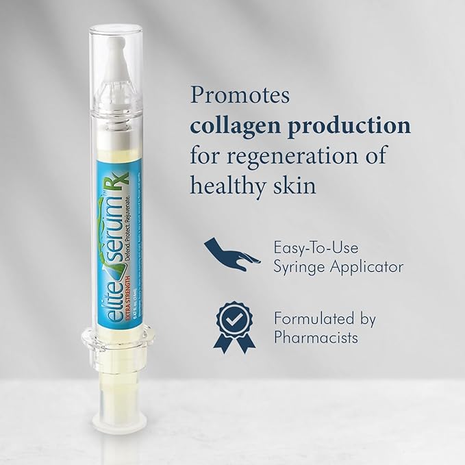 Elite Serum Rx - Anti Aging Under Eye Serum for Dark Circles and Puffiness with 8 Patented Peptides - Extra Strength Lifting and Firming Treatment for Wrinkle Repair and Eye Bag Removal