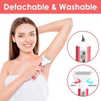 Electric Razor for Women,5 in 1 Womens Shaver Electric Bikini Trimmer Pubic Hair Removal Wet & Dry Painless Shaver for Legs Underarms Eyebrow Face Nose and Bikini Line Razor (Red)