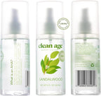 Aluminum Free Deodorant & Body Spray for Whole Body - Sandalwood 4oz (2 Pack) Clean Deodorant and Body Spray for Teen Boys and Girls - With AHA For Body Acne-Body Spray for Teens Formula